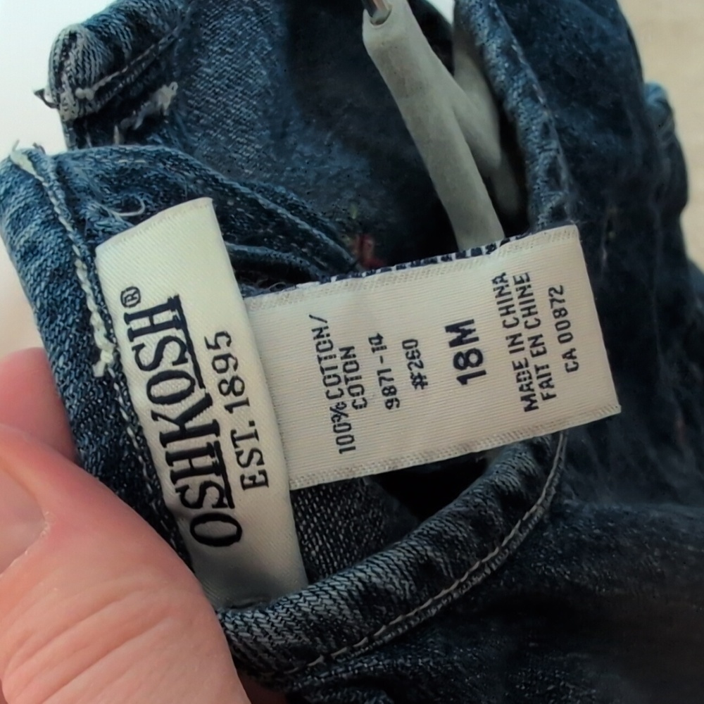 Y2k Strawberry OshKosh B'gosh Dress, Denim 18m - Picture 2 of 7